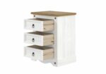 Core Corona 3 drawer bedside cabinet solid pine painted white-23553