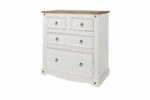 Core Corona 2+2 drawer chest solid pine painted white -23561