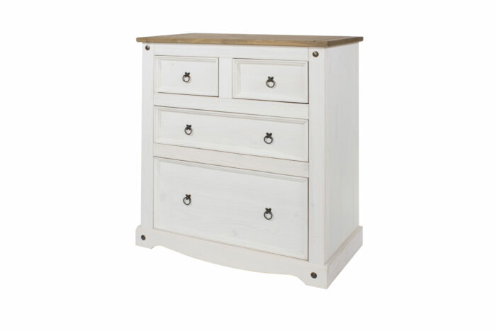 Core Corona 2+2 drawer chest solid pine painted white -23561