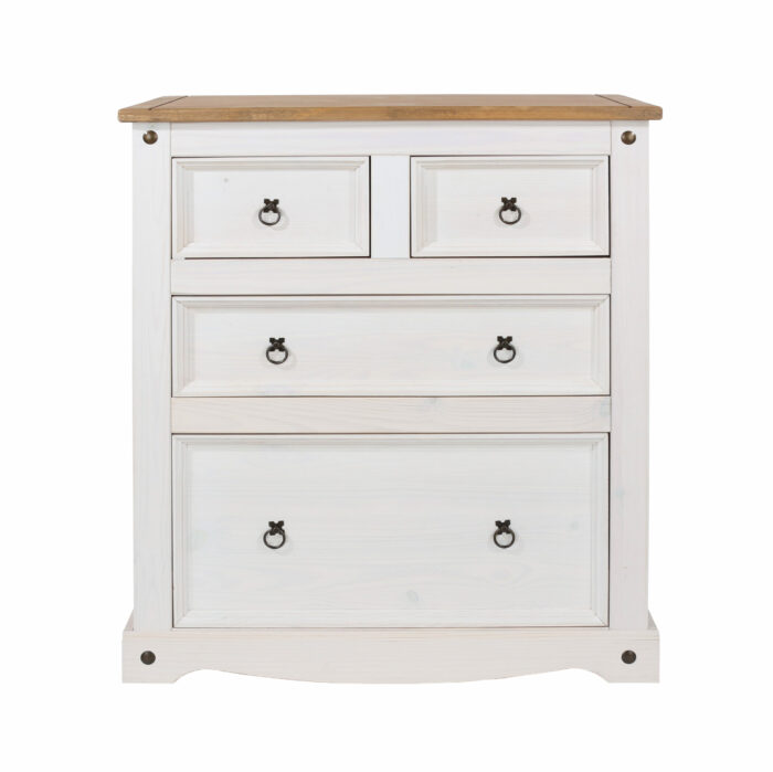 Core Corona 2+2 drawer chest solid pine painted white -23559