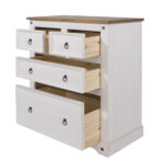 Core Corona 2+2 drawer chest solid pine painted white -23562