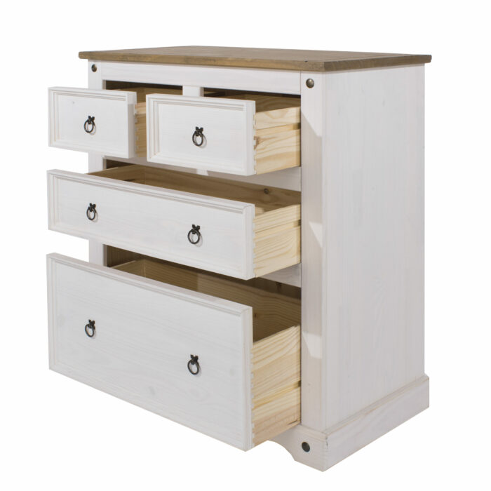 Core Corona 2+2 drawer chest solid pine painted white -23562