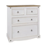 Core Corona 2+2 drawer chest solid pine painted white -0