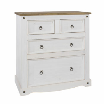 Core Corona 2+2 drawer chest solid pine painted white -0