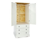 Core Corona 2 door, 3 drawer wardrobe solid pine painted white-23594