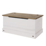 Core Corona storage trunk in solid pine painted white-0
