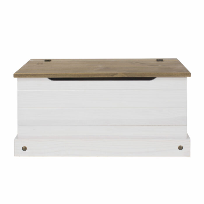 Core Corona storage trunk in solid pine painted white-23601