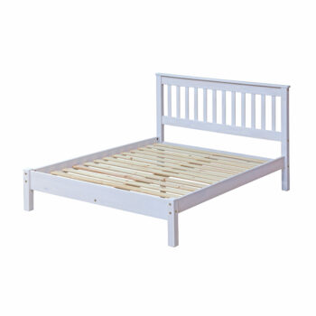 Core Corona 4'6" slatted lowend bedstead solid pine painted white-0