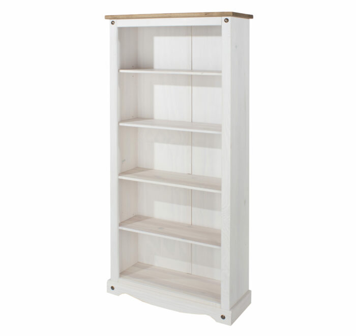 Core Corona tall bookcase solid pine painted white-23615