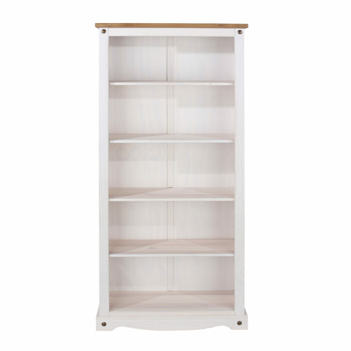 Core Corona tall bookcase solid pine painted white-23613