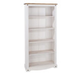 Core Corona tall bookcase solid pine painted white-0