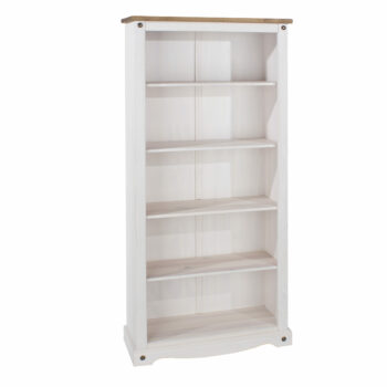 Core Corona tall bookcase solid pine painted white-0
