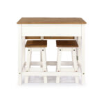 Core Corona breakfast drop leaf table & 2 stools SET in solid pine painted white-23624