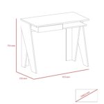 Core Dallas home office desk with drawer in white -24136