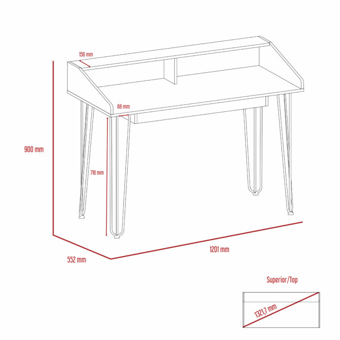 Core Dallas home office desk in white -24132