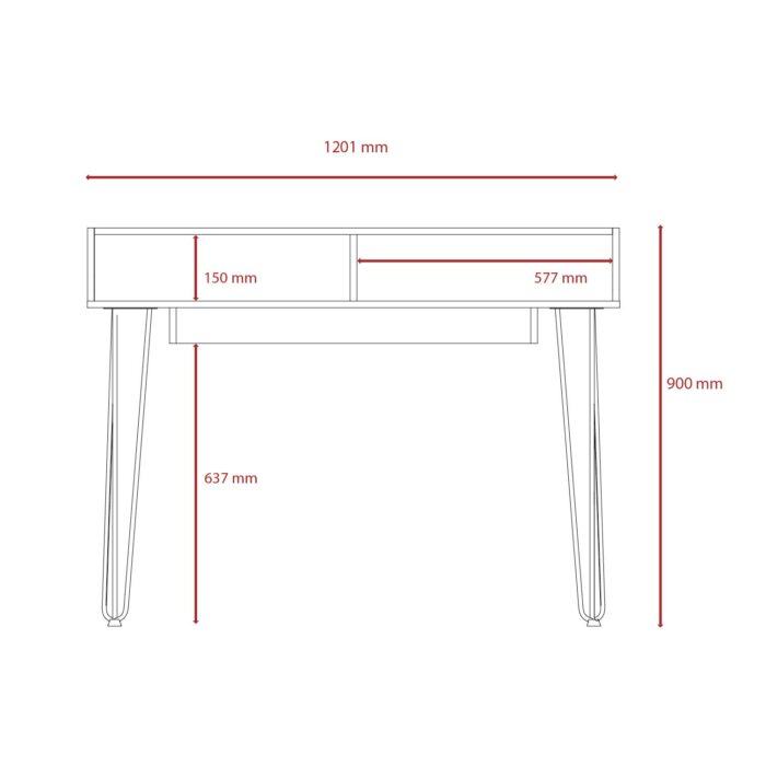 Core Dallas home office desk in white -24131