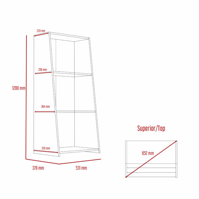 Core Dallas low bookcase with 3 shelves in white-24140