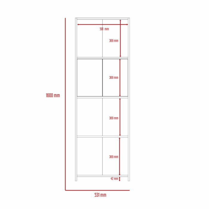 Core Dallas bookcase with doors in white-24143