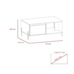 Core Dallas coffee table with drawer in white -24148