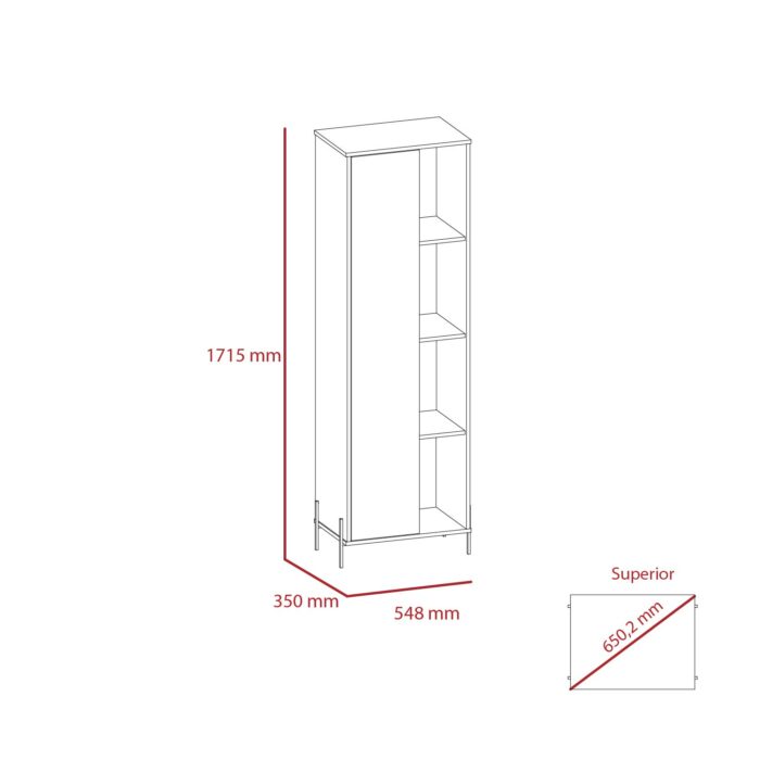 Core Dallas tall storage & display cabinet in white -24152