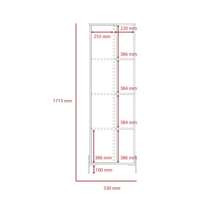 Core Dallas tall storage & display cabinet in white -24151