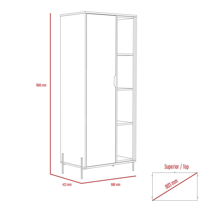 Core Dallas bookcase display unit in white -24155