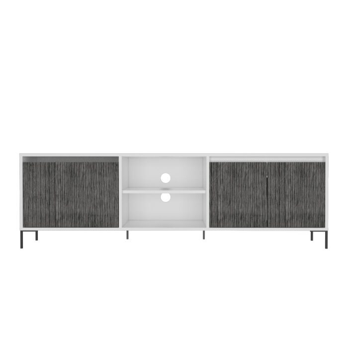 Core Dallas ultra wide TV rack with 4 doors in white -24161