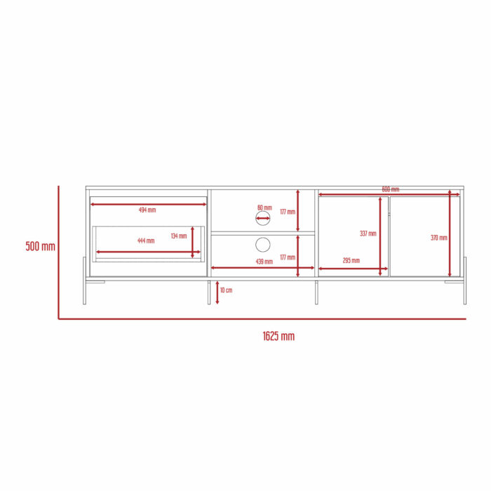 Core Dallas ultra wide TV rack with 4 doors in white -24160