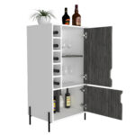 core Dallas Medium Bar unit in White & Grey Oak Effect -23544