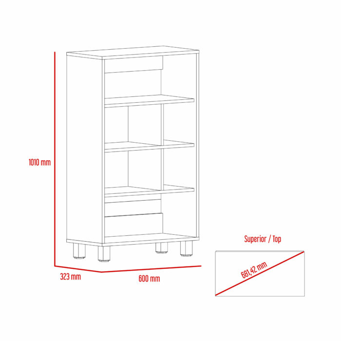 Core Harvard display bookcase in washed oak-24176