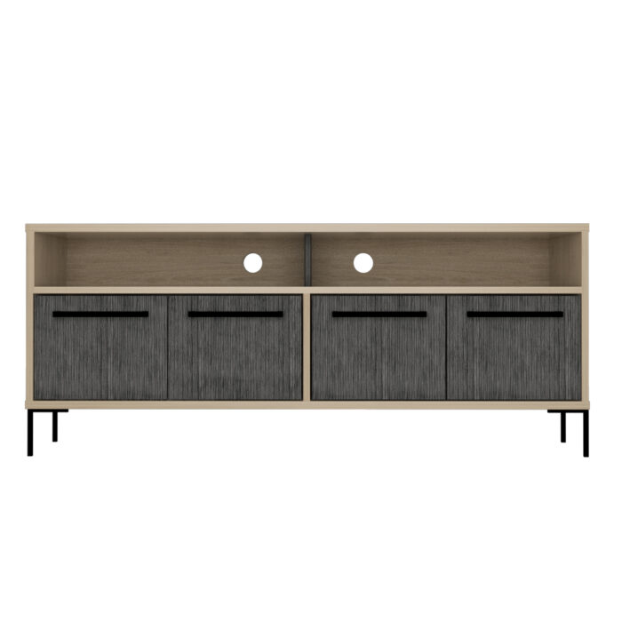 Core Harvard wide screen TV rack with 4 doors in washed oak-24194