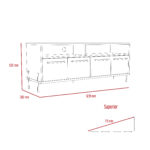 Core Harvard wide screen TV rack with 4 doors in washed oak-24192