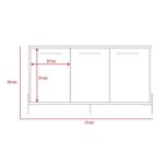 Core Harvard medium sideboard with 3 doors in washed oak-24205