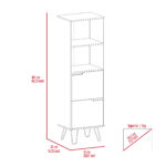 Core Manhattan tall bookcase, with 2 doors in bleached pine-24233