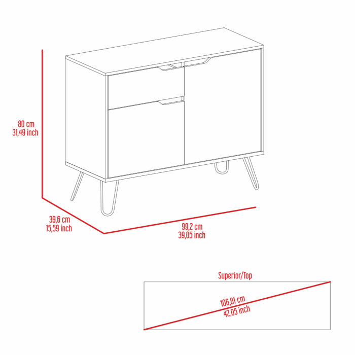 Core Manhattan small sideboard with 2 doors & 1 drawer in bleached pine-24249