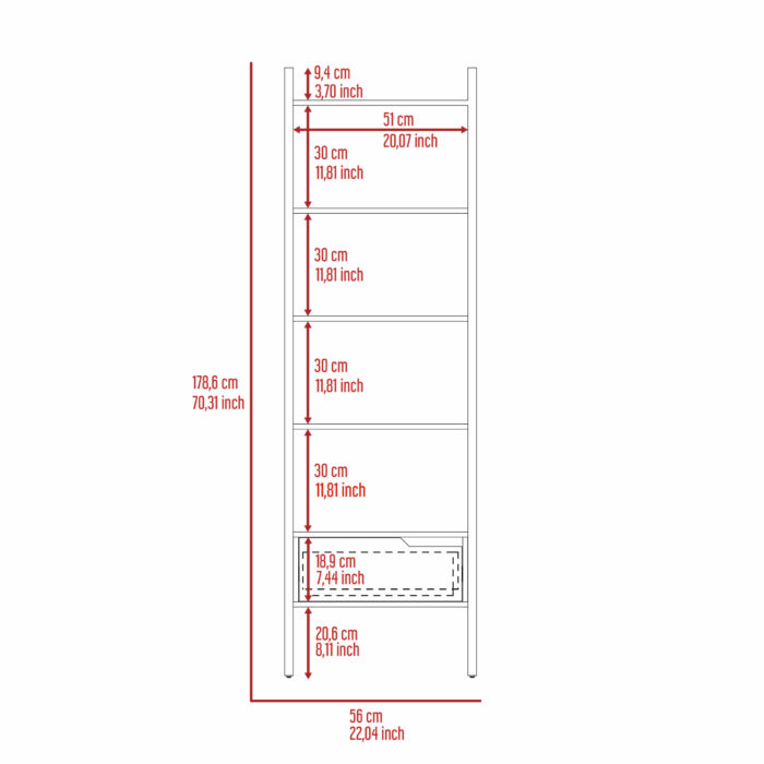 Core Manhattan ladder bookcase in bleached pine-24257