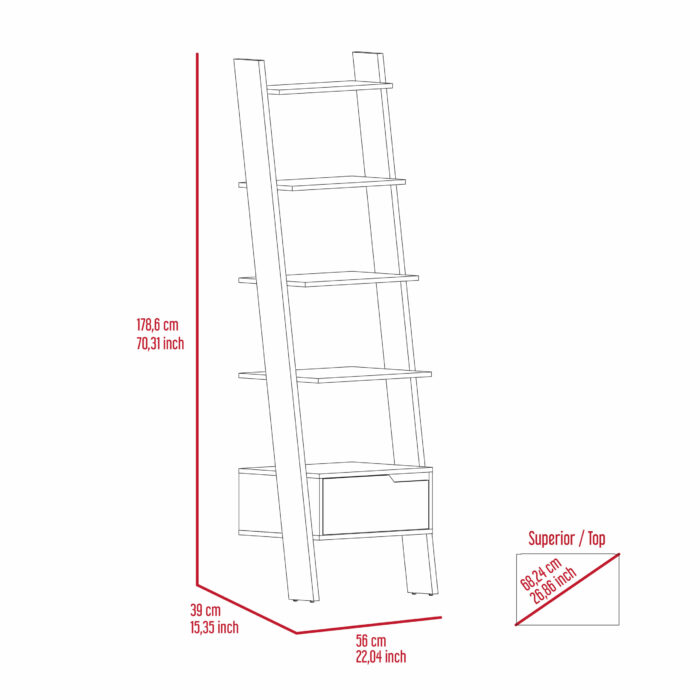 Core Manhattan ladder bookcase in bleached pine-24258