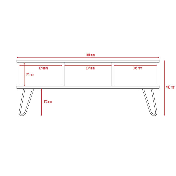 Core Nevada Coffee Table in grey and smoked oak effect-24265