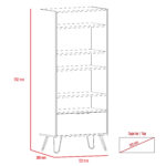 Core Nevada display bookcase with door in grey & smoked oak effect-24272