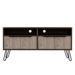 Core Nevada wide screen TV rack with 4 doors in grey & smoked oak effect-24275