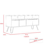 Core Nevada wide screen TV rack with 4 doors in grey & smoked oak effect-24274