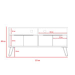 Core Nevada wide screen TV rack with 4 doors in grey & smoked oak effect-24273