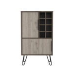 Core Nevada drinks bar in grey & smoked oak effect-24279