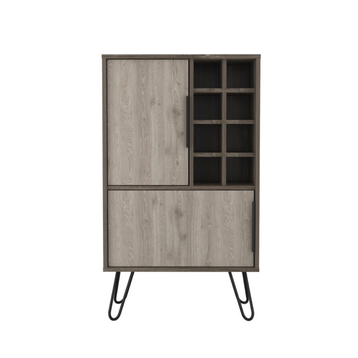 Core Nevada drinks bar in grey & smoked oak effect-24279