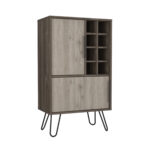 Core Nevada drinks bar in grey & smoked oak effect-0