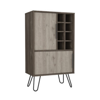 Core Nevada drinks bar in grey & smoked oak effect-0