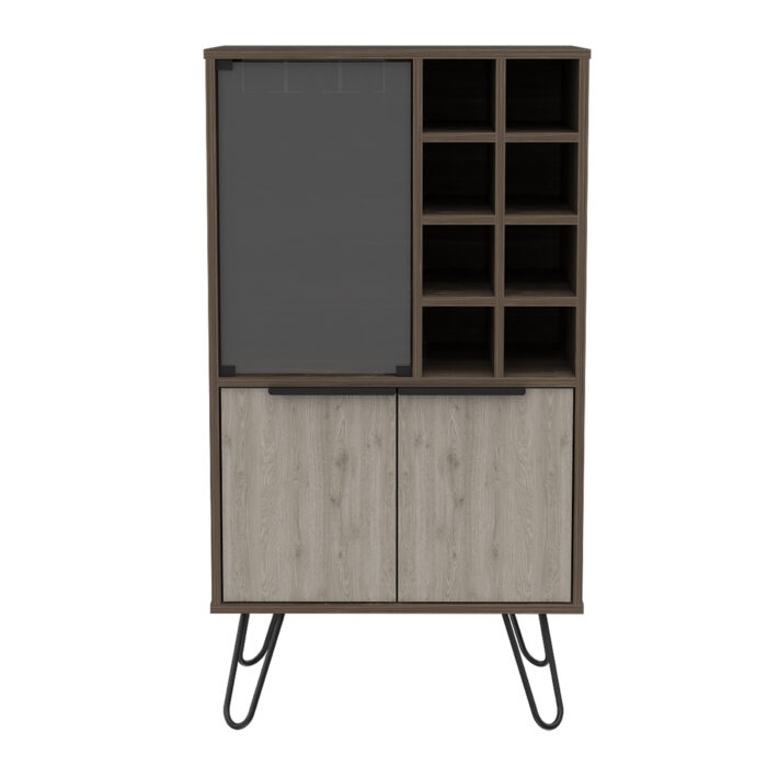 Core Nevada wine cabinet in grey and smoked oak effect-24283