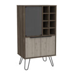 Core Nevada wine cabinet in grey and smoked oak effect-0