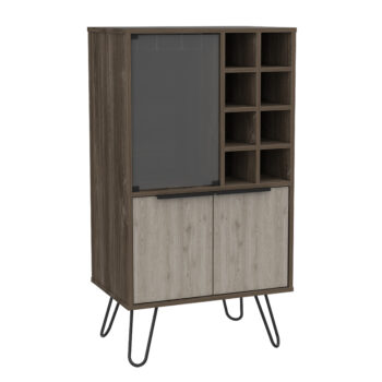 Core Nevada wine cabinet in grey and smoked oak effect-0