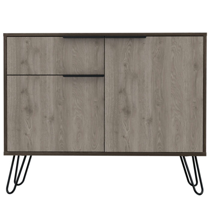 Core Nevada small sideboard with 2 doors and drawer in grey & smoked oak effect-24288